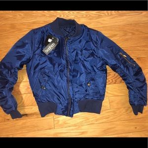 Navy Blue Bombed Jacket